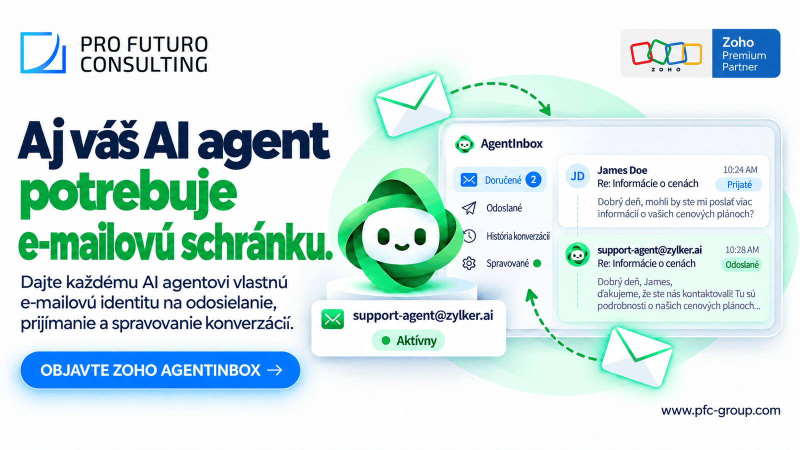 Zoho AgentInbox: E-mailová infraštruktúra vytvorená pre agentov AI